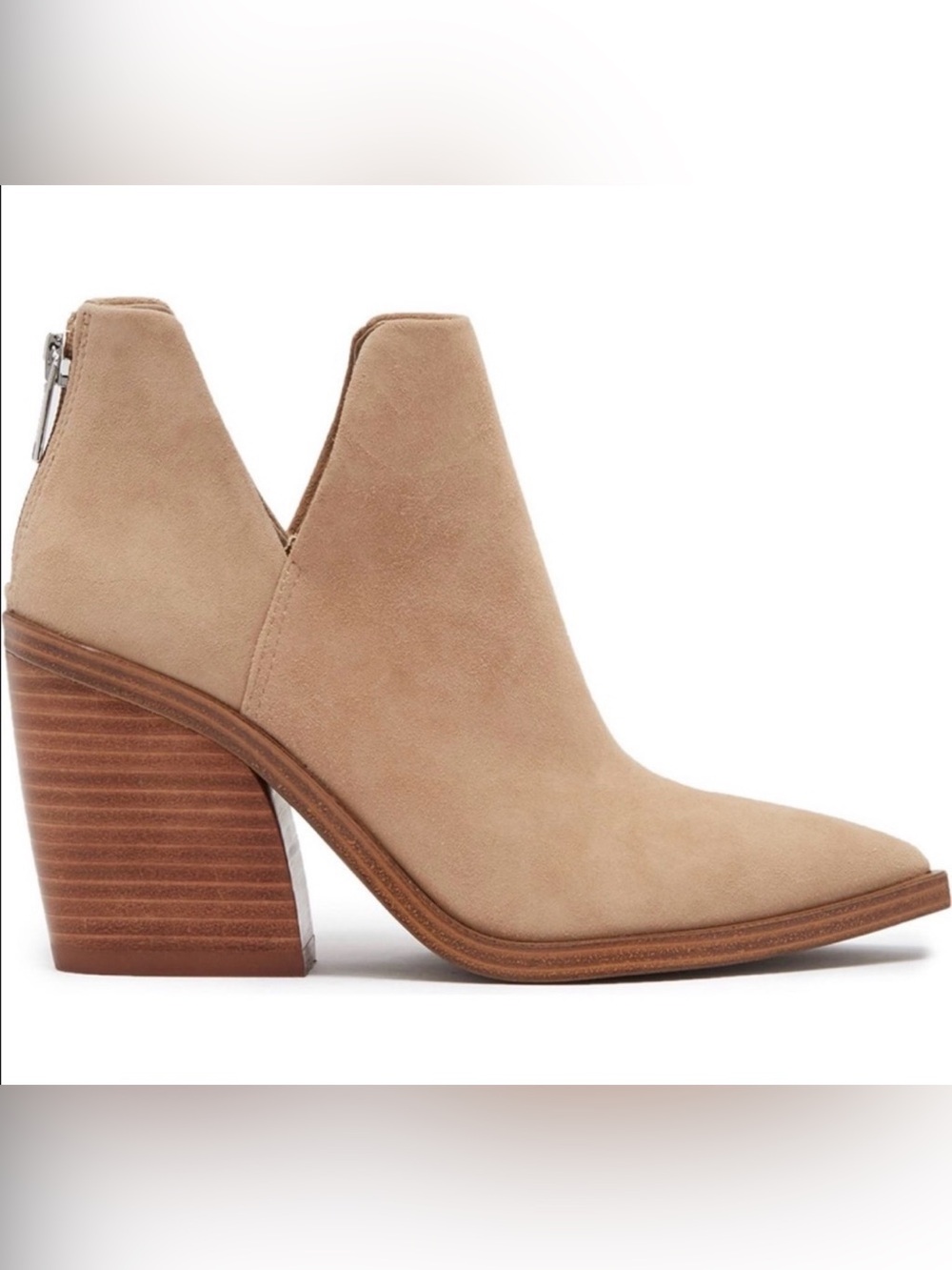 Vince Camuto Beige Suede Ankle Booties